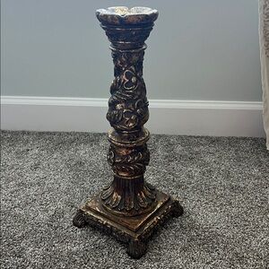 Antique Ornate Gold Candle Holder